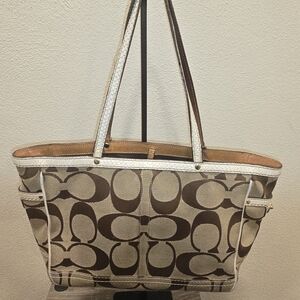Coach Signature Embossed Canvas Tote Bag